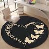 1pc Heart Butterflies Office Round Area Rug,  Mat Suitable ForOffice, Under Office Chairs Bedroom Living Room Home Decor, Room Deco