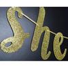 She Did It Gold Glitter Cursive Banner Sign, Graduation Garland, Class of 2025 Grad Party Decorations Supplies (Gold)