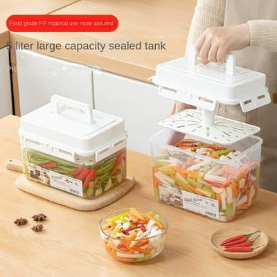 S Lisovací deskou Nádoba na kvašení okurek 4/5L Nádoba na Kimchi Cestovní Domácnost Kancelář