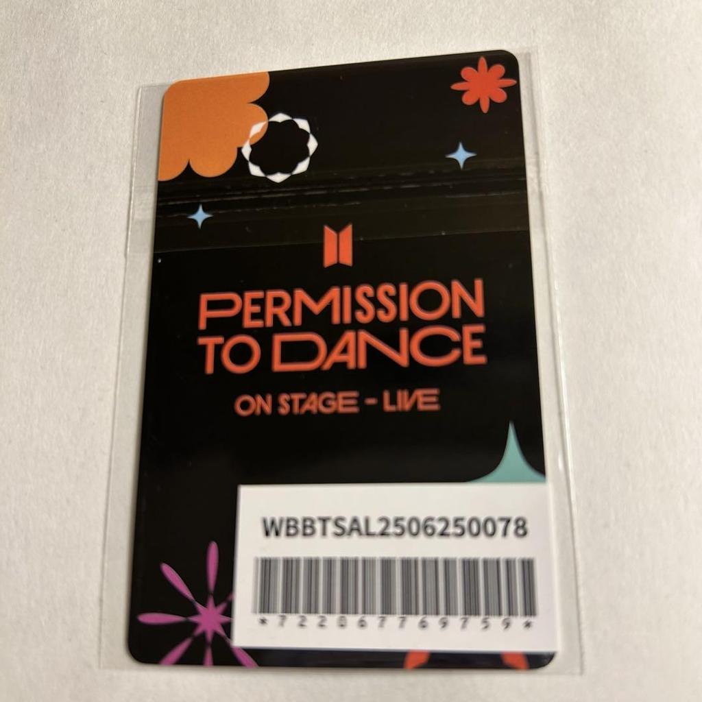 [USED] BTS PERMISSION TO DANCE Bonus Trading Card Jungkook Jungkook
