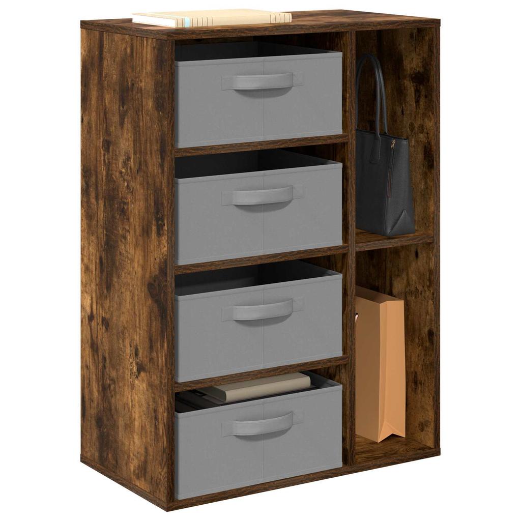 Sideboard with Drawers Smoked Oak 60 x 33.5 x 84 cm