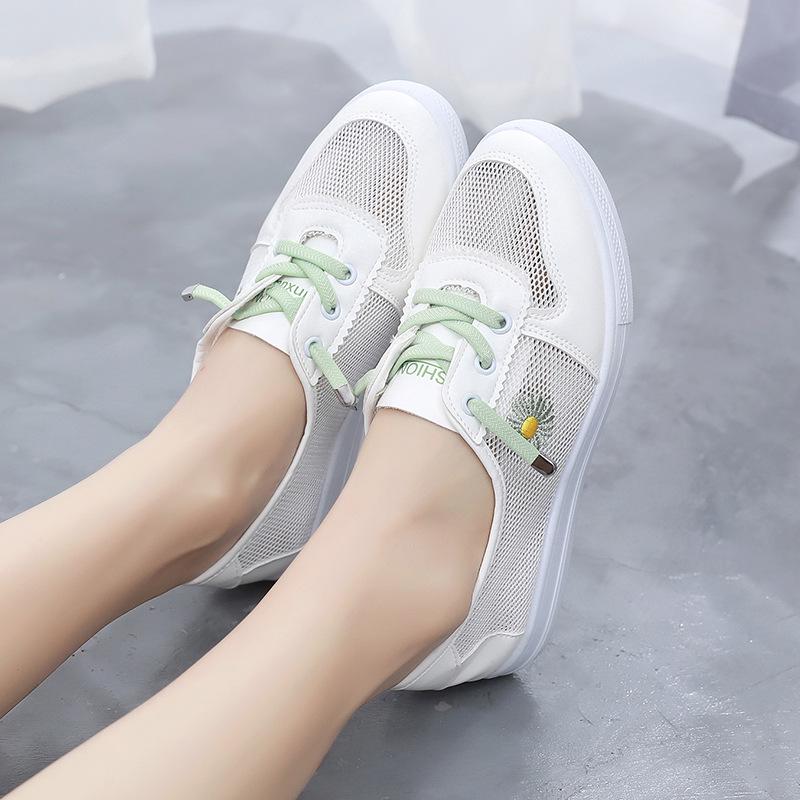 Trendy Women's White Mesh Sneakers 2025 - Comfortable, Breathable, Low-Top Summer Shoes