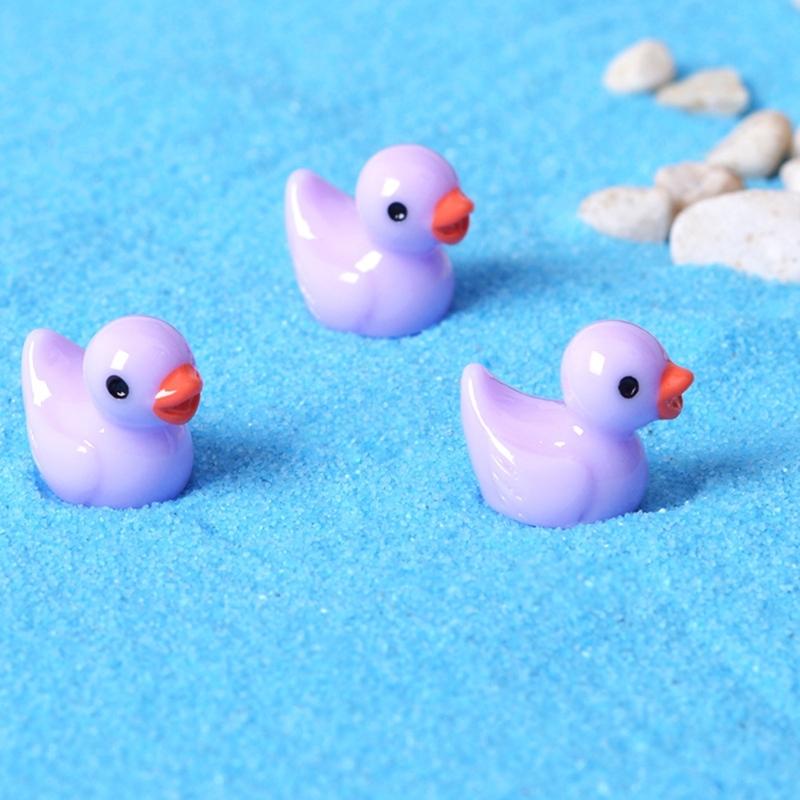 50 Stück Bunte Mini-Harz-Enten Mini-Figuren für Landschaft Mini-Enten Mikro-Feen Gartenlandschaft Puppenhaus Dekorationen