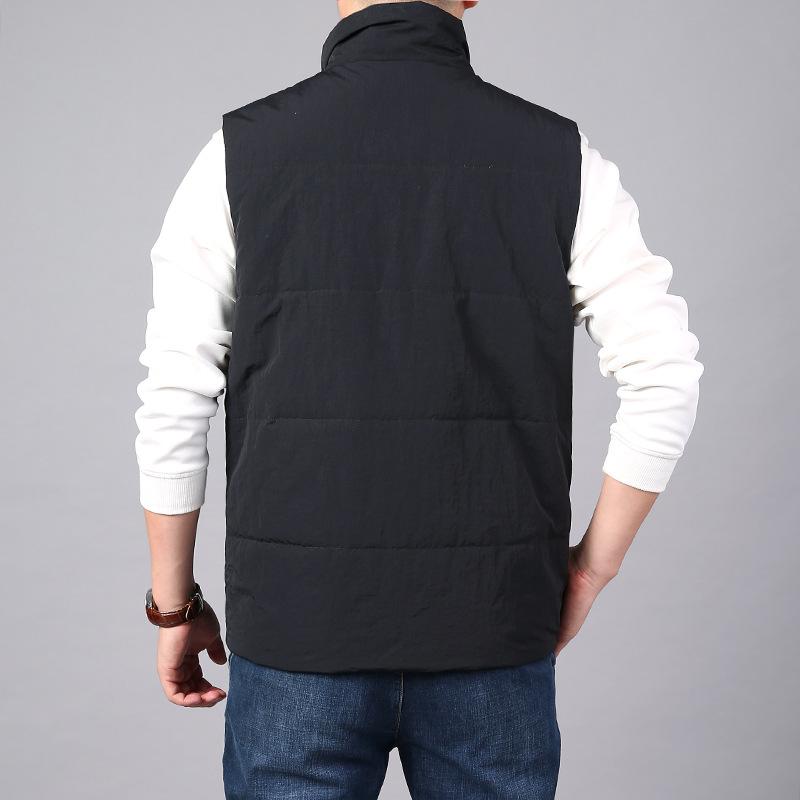 Herbst- und Winterweste Herren Stehkragen Verdickte Thermoweste Große Weste Jacke