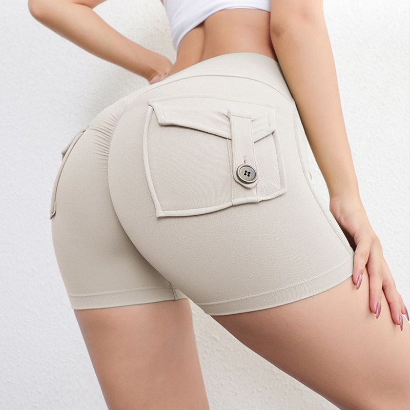 

Jiumai Yipin Fashion Hip Lifting Fitness Women s Leg Ring Shorts Light ivory S