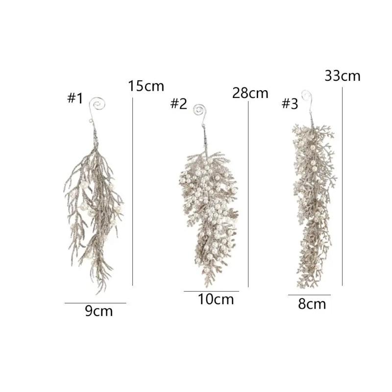 Christmas Artificial Christmas Glitter Branches DIY Realistic Simulated Christmas Cypress Leaves Elegant Handmade