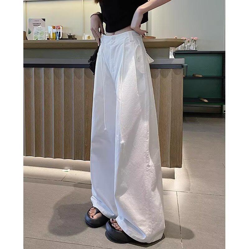 

2025 Женские Корейский Тренд Свободные Повседневные Летние Брюки с Широкими Штанинами 2XL