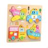 Baby Puzzles Bright Vibrant Color Shapes Developmental Game Wooden Jigsaw 3D Puzzle Toy for