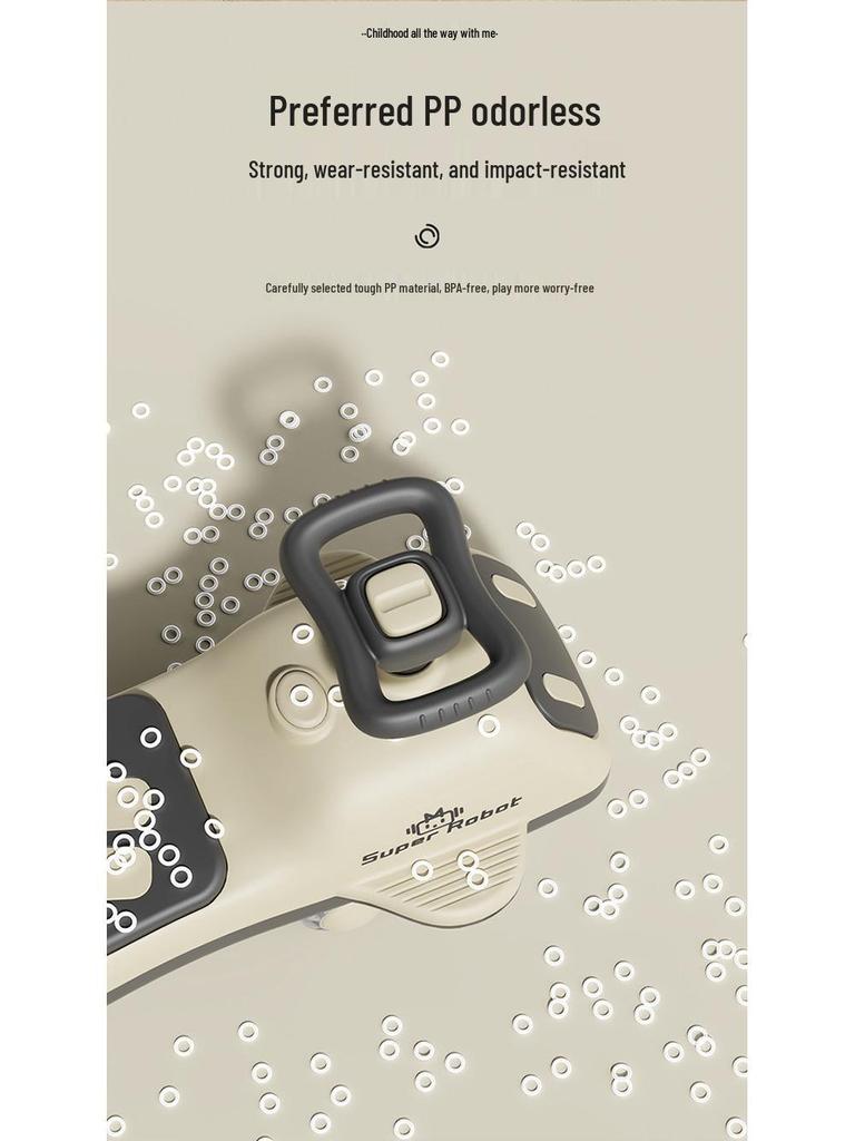 Children's Swing Car with Lights & Music: 1-3 Year-Old Anti-Rollover Rocking Toy