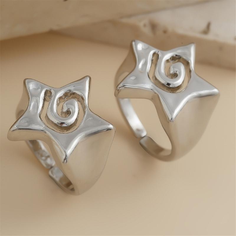 Fashionable Alloy Star Rings Contemporary Star Shape Rings Fashionable Finger Rings for Fashion Enthusiasts