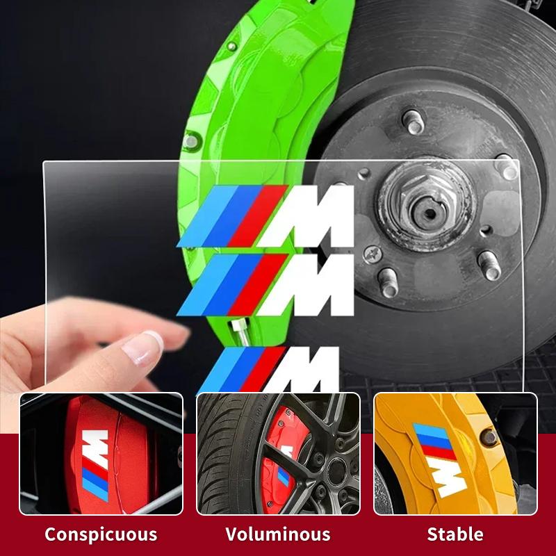 BAAV1 2025 Hot 6PCS Car Brake Decorative Stickers Wheel Hub Styling Decals Accessories For BMW E46 G60 F20 F10 F30 E30 E90 E60 G20 E87