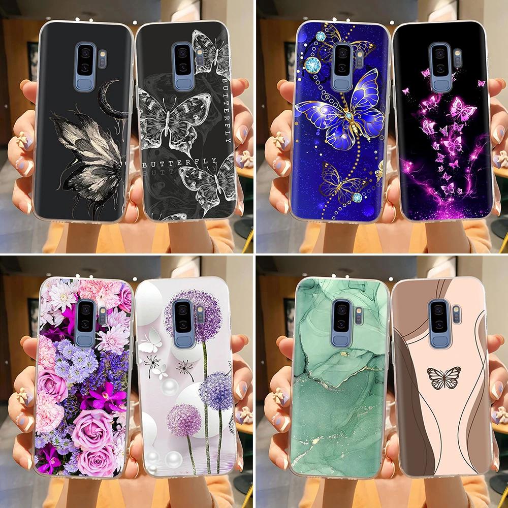 For Samsung Galaxy S9 Plus Phone Case Pretty Butterfly Pattern Soft Slim TPU Clear Silicone Cover For Samsung Galaxy S9 S9+ S 9
