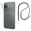 Case and Neck Strap for iPhone 11 PRO - Transparent Soft TPU Adjustable Black Cord Phonillico®