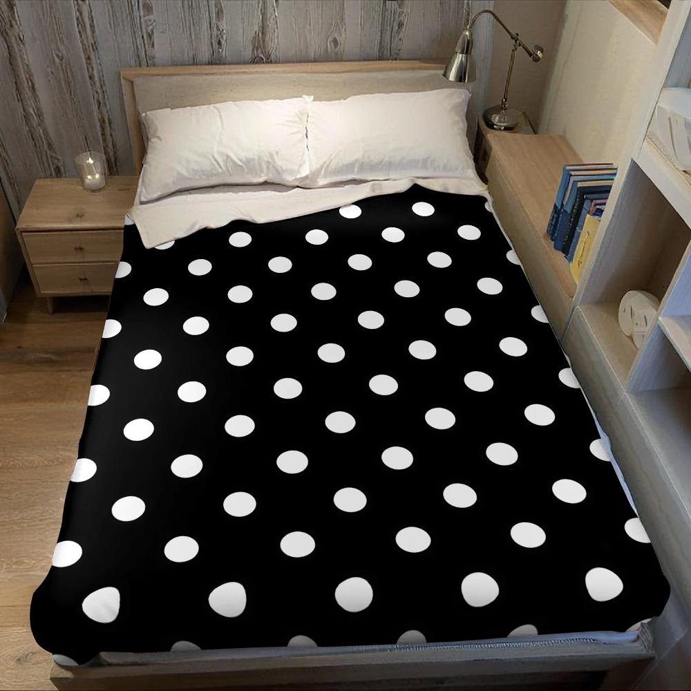 Schwarz-Weiß gepunktete Flanelldecke Warm Weich Halloween Weihnachten Sofa Warm Gemütlich Dekorative Dekoration Geschenk für Alle Jahreszeiten
