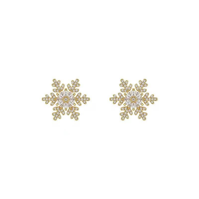 Christmas Snowflake Earrings, Light Luxury And High-End Temperament Earrings For Women, Exquisite And Unique Autumn And Winter Earrings