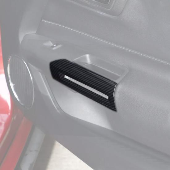 For 2015-2025 Ford Mustang Carbon Fiber Interior Door Armrest Handle Cover Trim