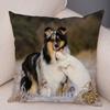 Cute Pet Animal  Cushion Cover Scotland Border Collie Pillowcase for Sofa Car Decor Dog Printed Soft Plush Pillow Case