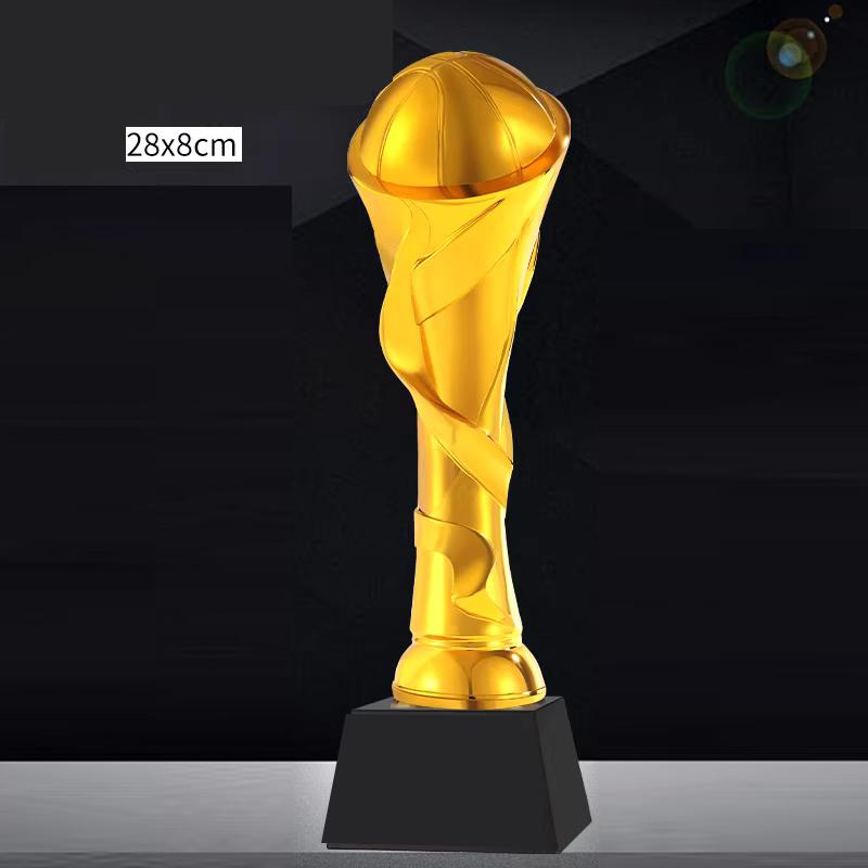 Customized Resin Trophy, Gold, Silver, Copper, Excellent Employee Sports Competition Souvenirs, Free Lettering Crystal Base, 1Pc