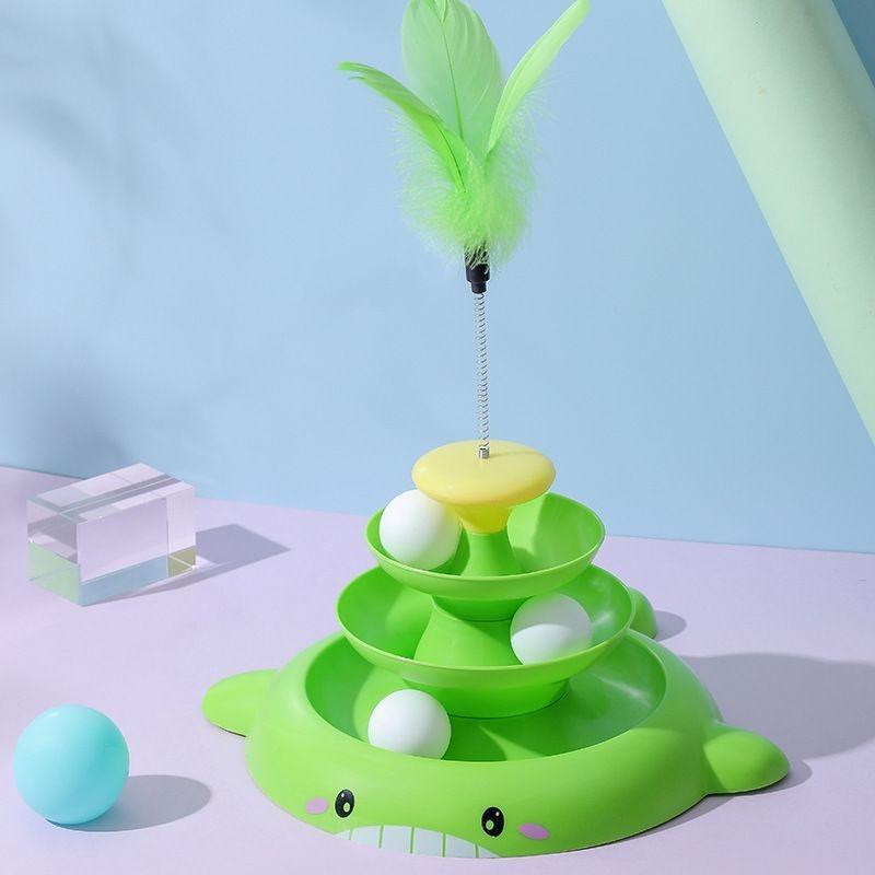 Hot Cat Toys Self-amusement Cat Turntable Toy Ball Fun Cat Stick Cat Fun Automatic Fun Cat Toy Pet Supplies