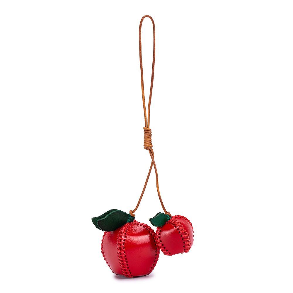 Pear Fruit Pendant Strawberry Bag Pendant Multi-color Leather Keychain  Car Accessory