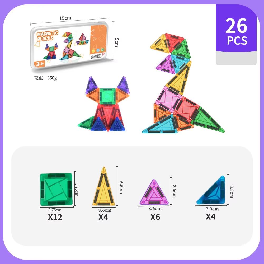 Magnetic Tiles Toddler Toys Magnetic Building Blocks for Kids Toys Games STEM Educational Toys Sensory Play Travel Toddler Set
