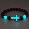 Summer Volcanic Stone Glow-in-the-Dark Vintage Bracelet Multi-color Glow-in-the-Dark Cross Beads Bracelet Bracelet Hand Jewelry