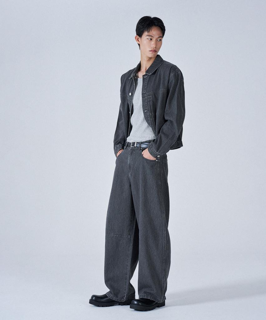 PROJECT3 Compact Twill Trucker Jacket [Gray]_Tj1103