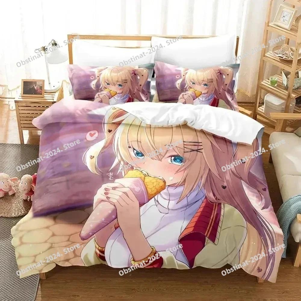 Anime Akai Hato Beding Set Printed Bed Linen Set With Pilowcase Bed Soft Duvet Cover Soft Single Double Quen Super King-Sized Dimensionsd Dimensions