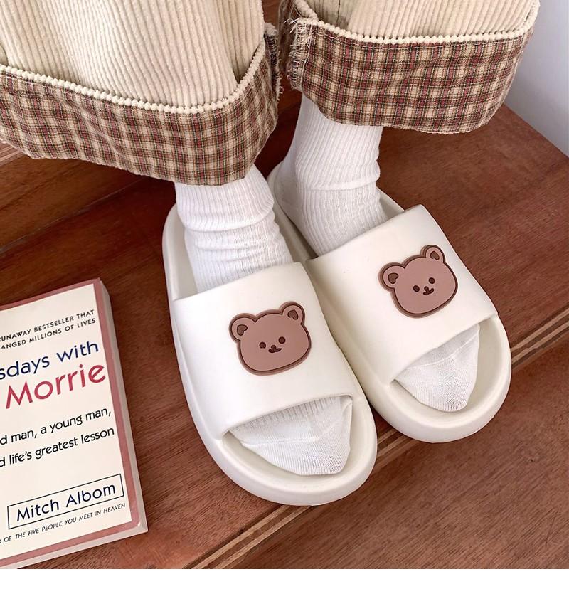 Frauen Männer Sommer Hausschuhe Sandalen Strand Slides Flip-Flops Cartoon Bär Dicken Sohlen Jungen Mädchen Unisex Badezimmer Schuhe