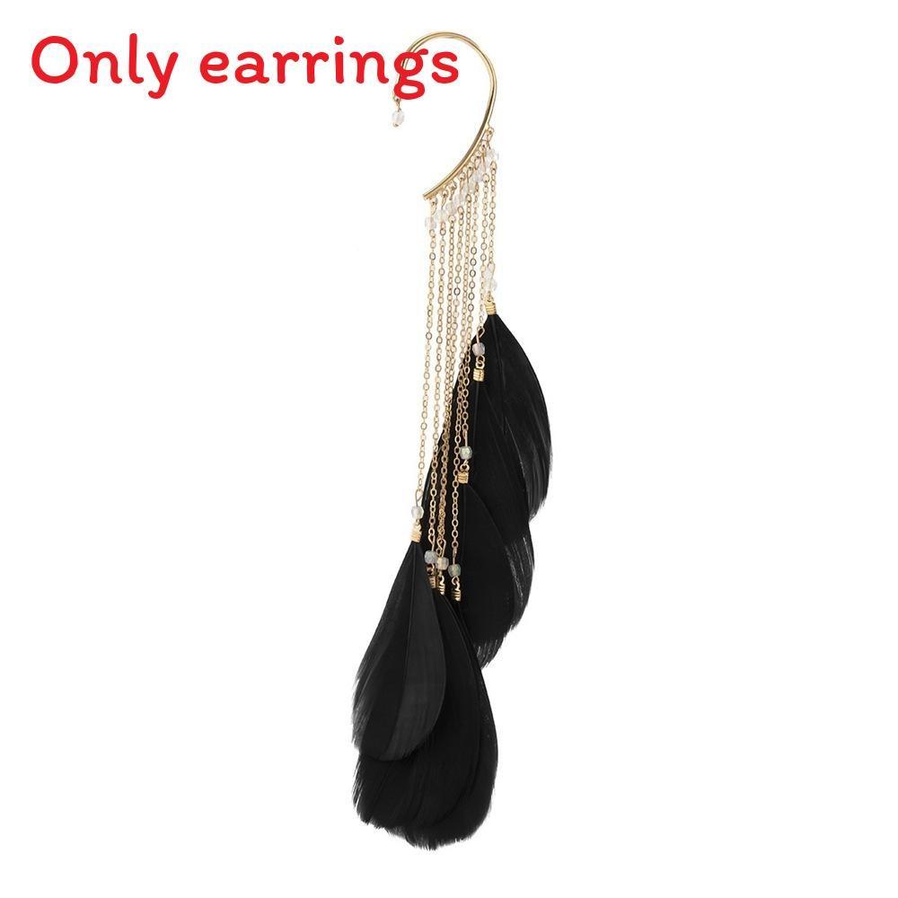Long Feather Bohemian Earrings For Women With Plated Alloy Design Jewelry Fashion
