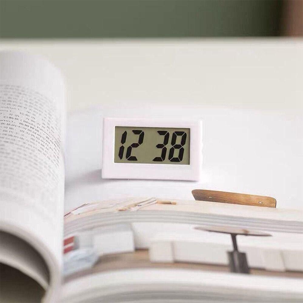 1Pcs Time Display Mini Triangle Clock Silent Desktop Electronic Clock  For Home Bedroom Office Car