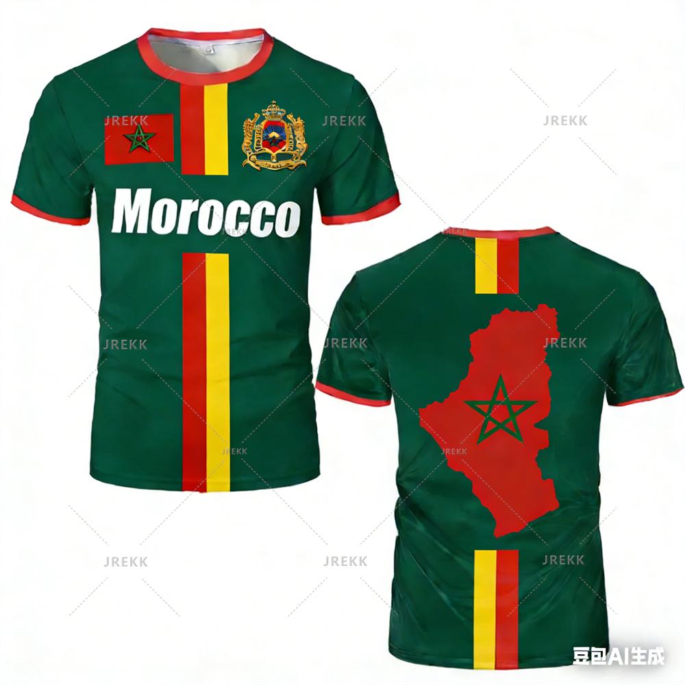 2026Morocco Football Jersey Football T Shirts New Design Trendy ShortUniforms Moroccan Flag Tees FamilyMatching