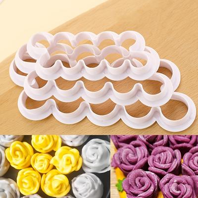 3pcs/set DIY Rose Flower Cutter Mold Sugar Paste Chocolate Baking Decorating Tools Mold