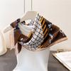 Retro Fashion Herringbone Pattern Cotton And Linen Small Square Scarf Silk Scarf Imitation Velvet Headscarf Shawl Sun Protection Scarf
