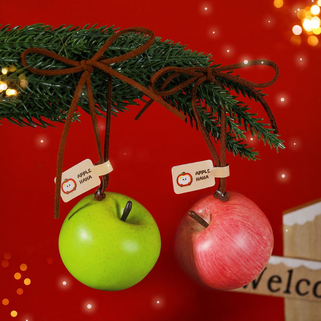 Christmas decorations 2025 Ping An Joy Apple Pendant Keychain Simulated Fruit Christmas Tree Pendant Xmas Navidad Gift