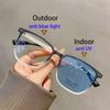 Fashion Photochromic Myopia Glasses Men Women Square Anti Blue Light Finished Prescription Eyewear Ultralights Retro Glasses