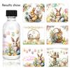 6PC Self-Adhesive Stickers Seasonal Decoration Easter Bunny Decals Easter Rectangle Shape For DIY Mugs Tea Cups