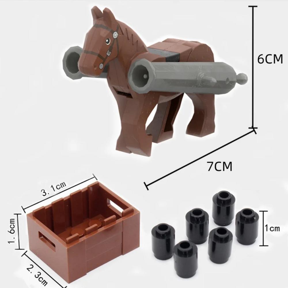 MOC Animal Building Block Accessories Set Crow Parrot Peacock Eagle Flamingo Transport Horse Ox Cart Gift Brick Model Toy K001