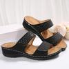 Women's White & Golden Synthetic Cover Slip-On Sandals - Open-Toe Flat Heel with Breathable Perforations, Cushioned Insole, Comfortable Footwear