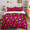 Bright Leopard Print Fashion Set Kid'S And Adults' Bedroom Decor, Exquisite Three-Piece Bedding Set Gift