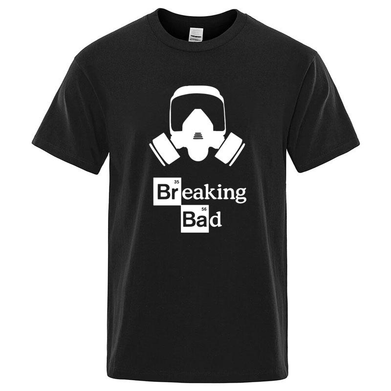

Summer Men s Short Sleeves Cotton Heisenberg Printed Casual For Men O-neck Cool Casual Loose Hip Hop Male Tee S чёрный