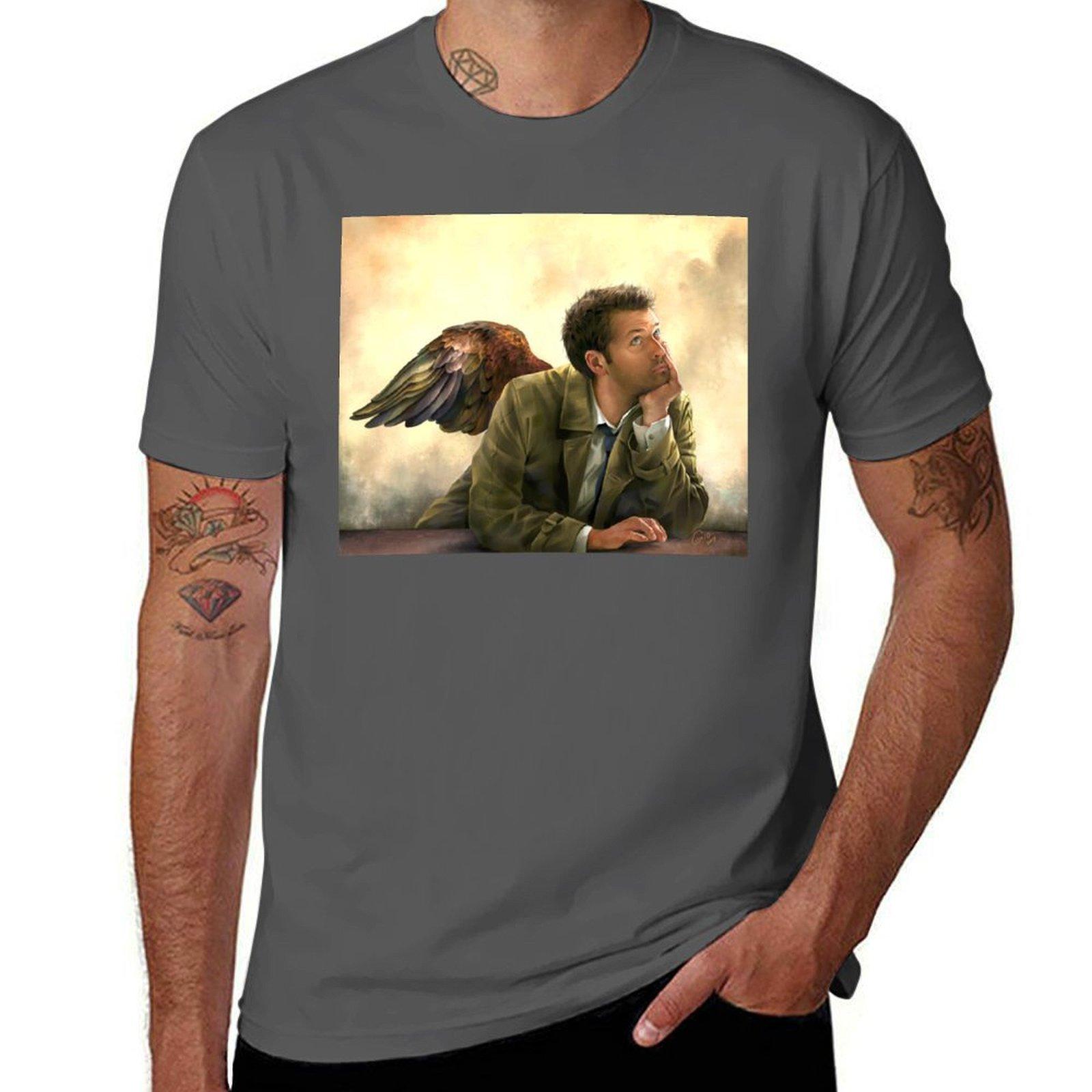

Castiel Renaissance style T-Shirt man t shirts graphic cotton t shirt pack T-Shirt 4XL