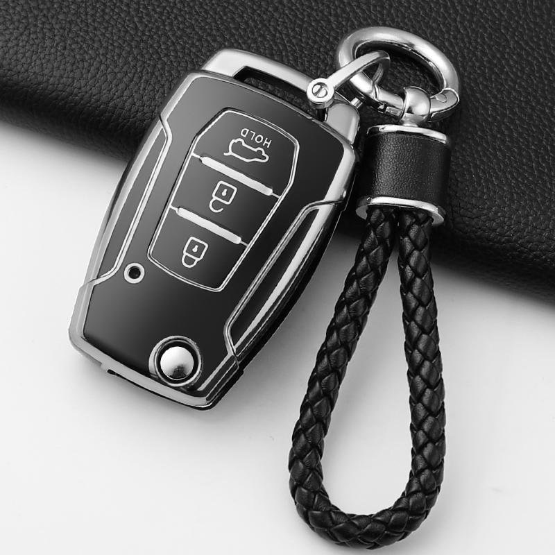 Soft Tpu Car Key Case Cover Shell For Ssangyong Kyron 2 Sanka Actyon Korando Tivoli 3 Buttons Smart Keyless Keychain Accessories