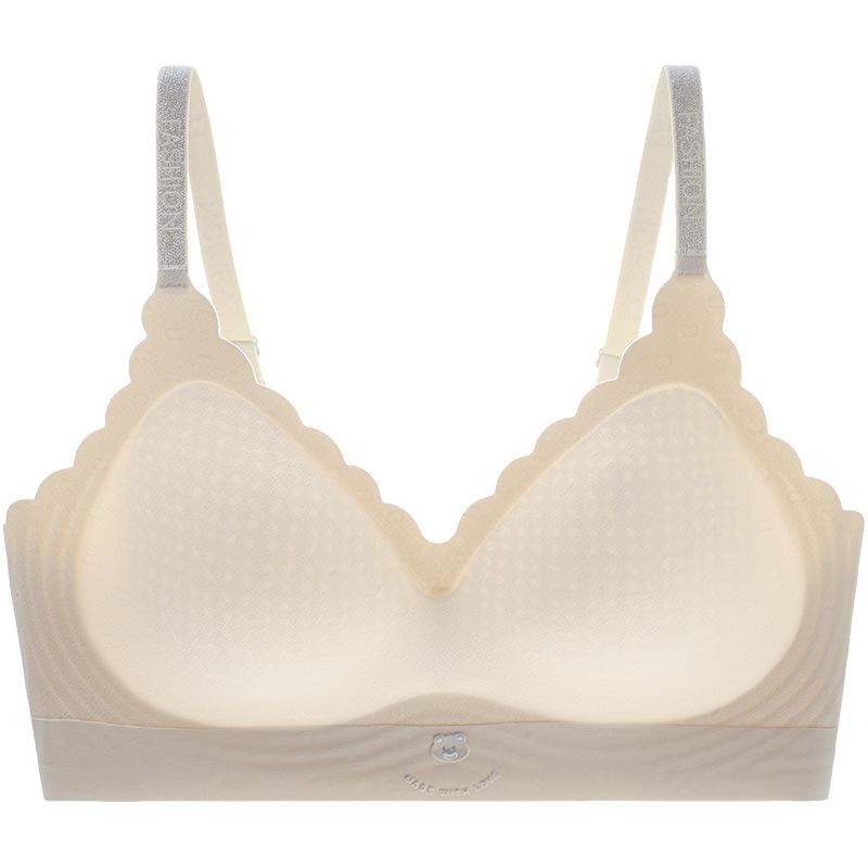 Naked feeling no steel ring fixed cup solid color people gather and close the sub-breasts breathable bra cover thin