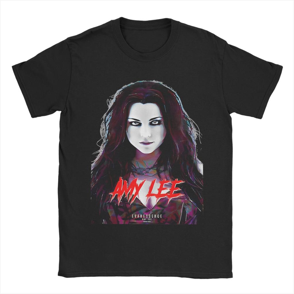 Ästhetische Evanescence Rockband langsames T-Shirt Herren Rundhals Kurzarm Kleidung Baumwolle Sommer Oberteil T-Shirt