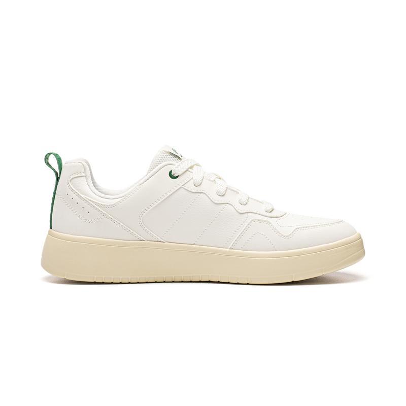Li Ning Synthetic Leather Sports Fashion Classic Versatile Comfortable Soft Low-Top Casual Shoes Men sneakers Cloud-White Cypress-Green AGCW489-4