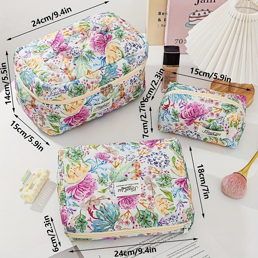 

1Pc/Set All Over Flower Print Quilting Makeup Bag,Travel Cosmetic Bag ,Girls Make up Storage Bag,Mom Gifts,Birthday Gifts