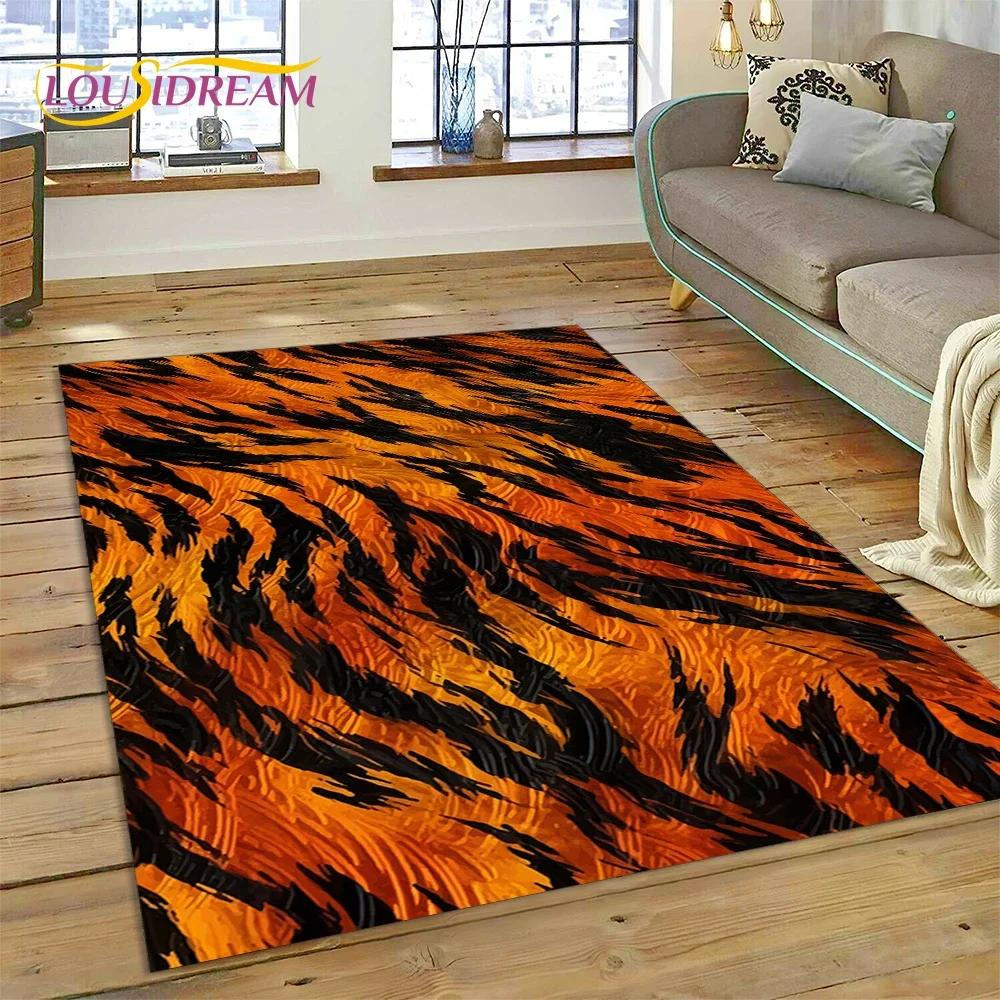 Colorful Zebra Stripe Leopard Tiger Carpet Rug for Bedroom Living Room Home Sofa Decoration,Children Game Large Decor Floor Mat