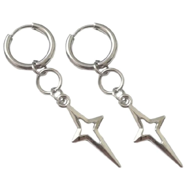 Серебряные Серьги Модные Серьги с Подвесками-Звездами для Женщин Леди Девочек