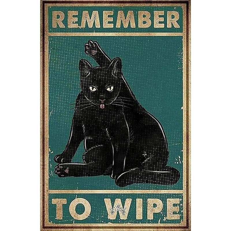 Vintage Metal Tin Poster Retro Bathroom Wall Art Sign Restroom Decor Plaque Metal Plate Poster for Toilet Home Decor